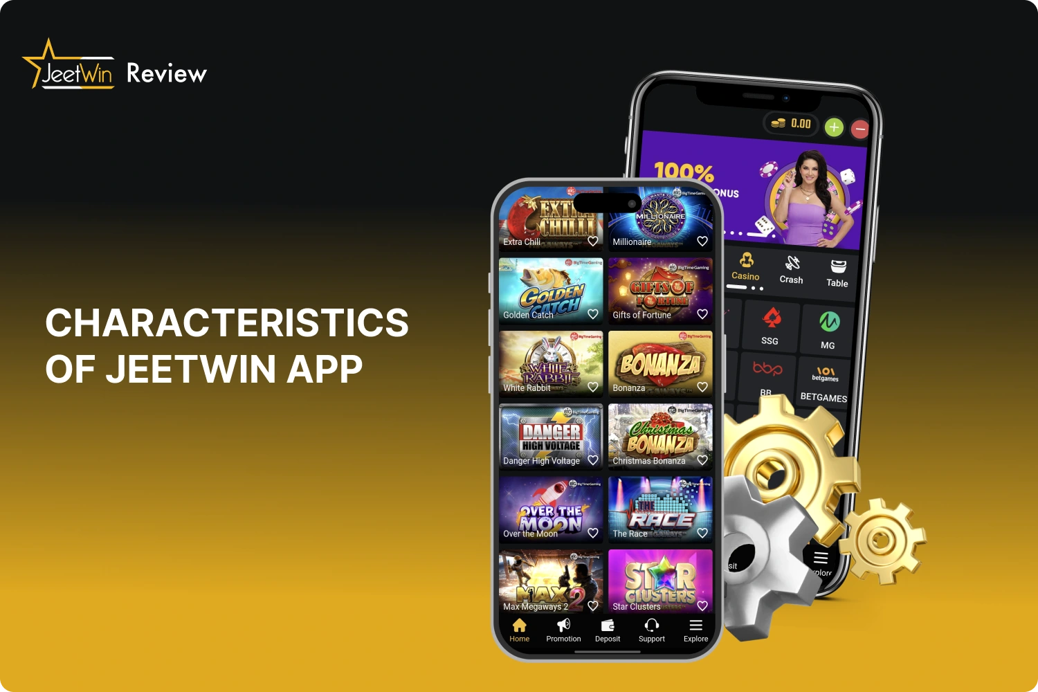 Android এবং iOS-এ স্মার্টফোনের জন্য নিরাপদ এবং আধুনিক Jeetwin অ্যাপটি মূল ক্যাসিনো সাইটের মতো একই ফাংশন এবং বোনাস অফার করে